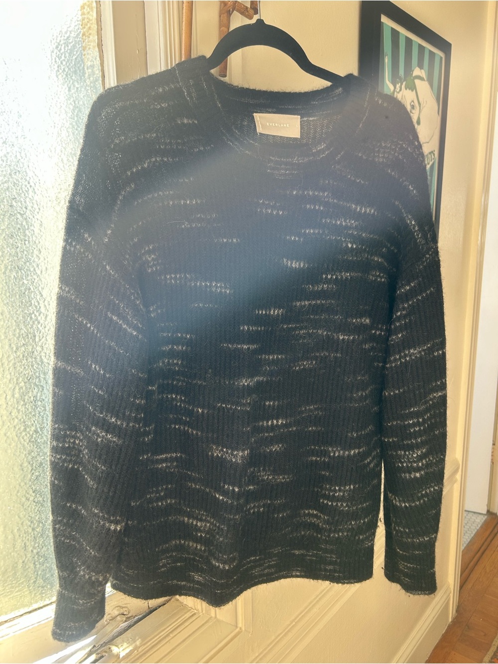 Everlane Men’s Black Heathered Crewneck Sweater